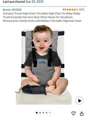 Kids Travel High Chair Seat - Gray